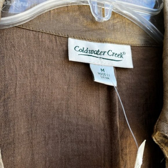 COLDWATER CREEK Bronze Waist Tie Blouse - Picture 5 of 6